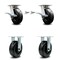 Service Caster 6 Inch Kingpinless Phenolic Wheel Caster Swivel Locks 2 Rigid SCC, 2PK SCC-KP30S620-PHR-BSL-2-R-2 - alternate 1